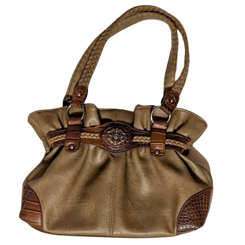 Bueno Olive Mixed Media Handbag Purse